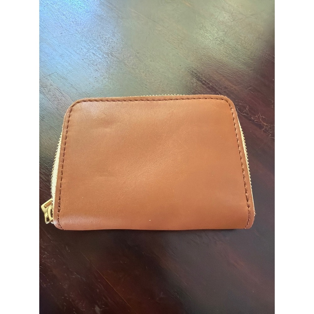 Portland Leather Goods Accordion Zip Wallet Honey Brown Leather Sm Wallet/Coin - Picture 3 of 3